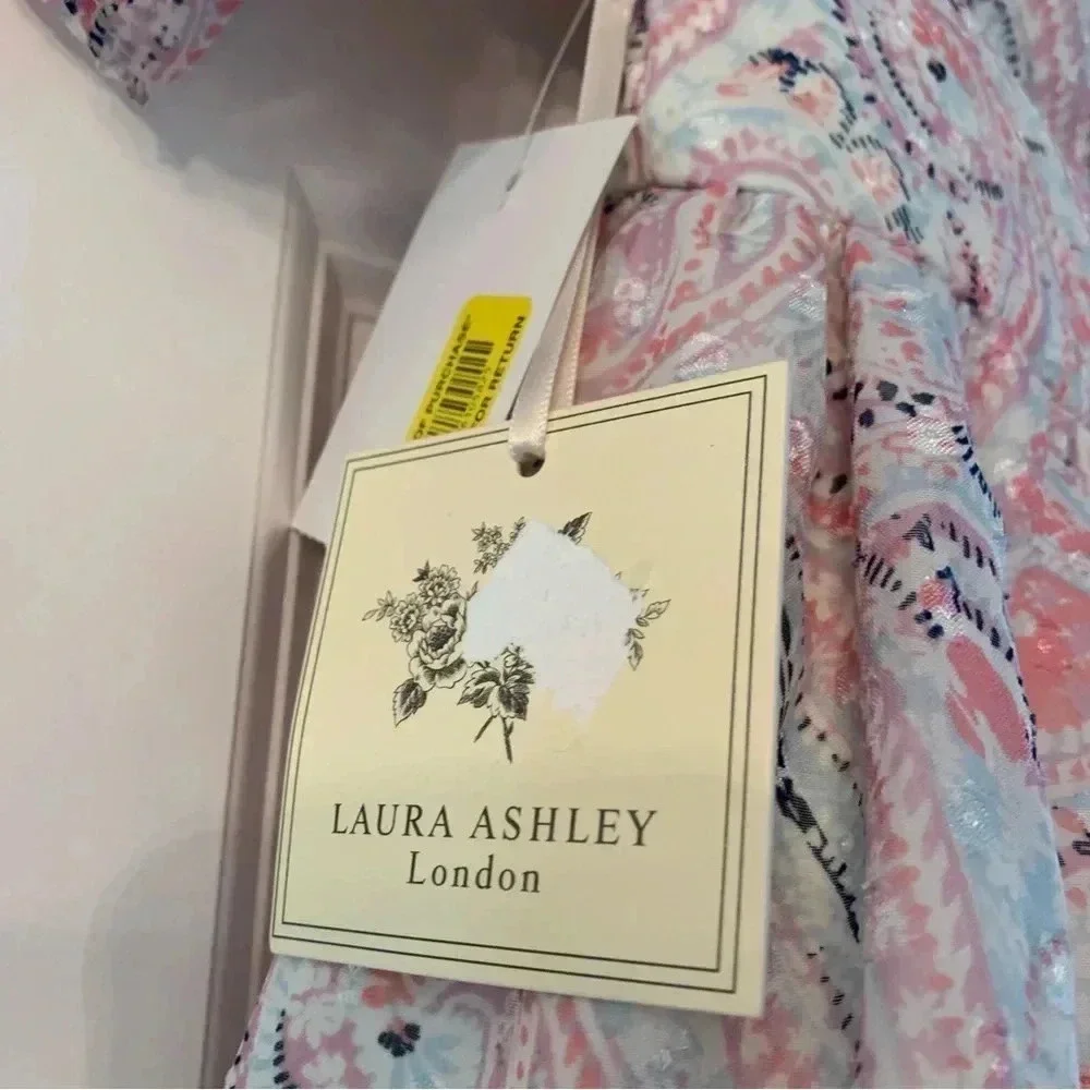 Laura Ashley London Baby Girl Dress Sz 18 Months Pink Paisley Diaper Cover NWT